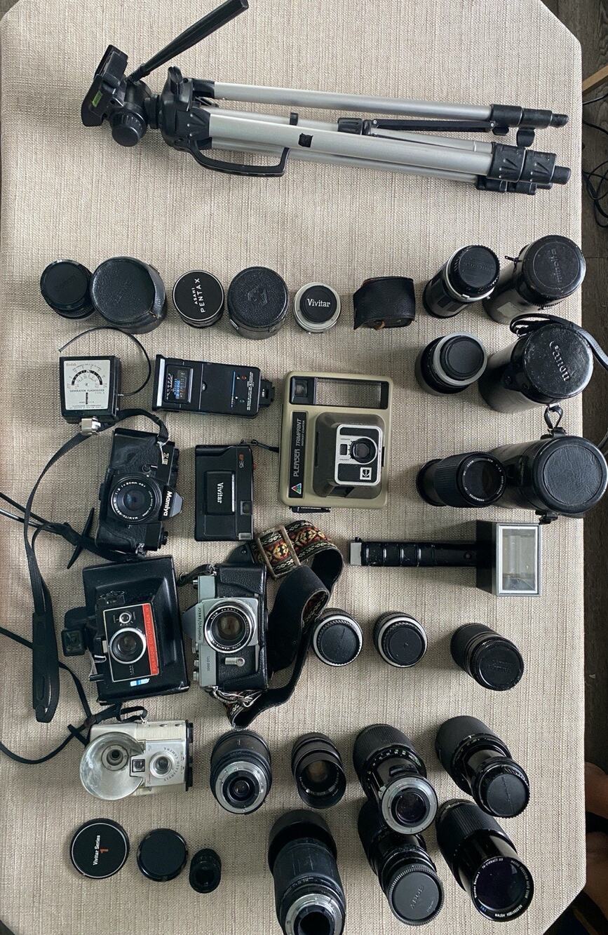 Vintage Camera Lens Collection Lot Mamiya Canon Vivitar Kodak Local Pickup